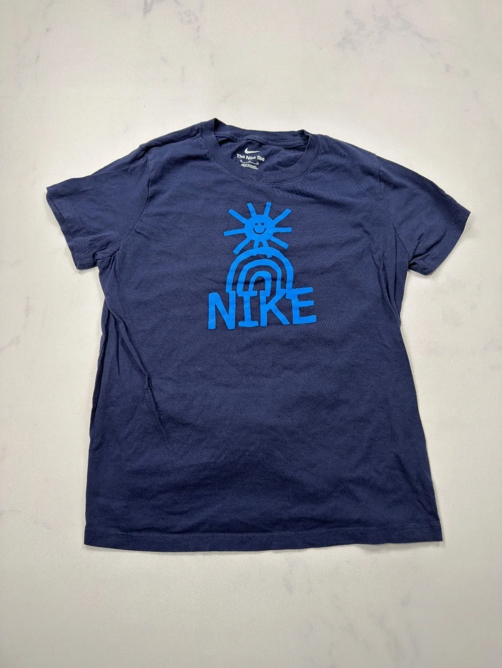 Nike T-Shirt Navy Casual Graphic Tee - Boys XL